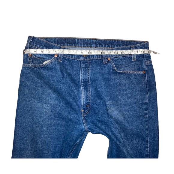 Vintage 90s Orange Tab Levi’s Dark Wash Bootcut 517 Jeans 40x34 - Picture 14 of 15